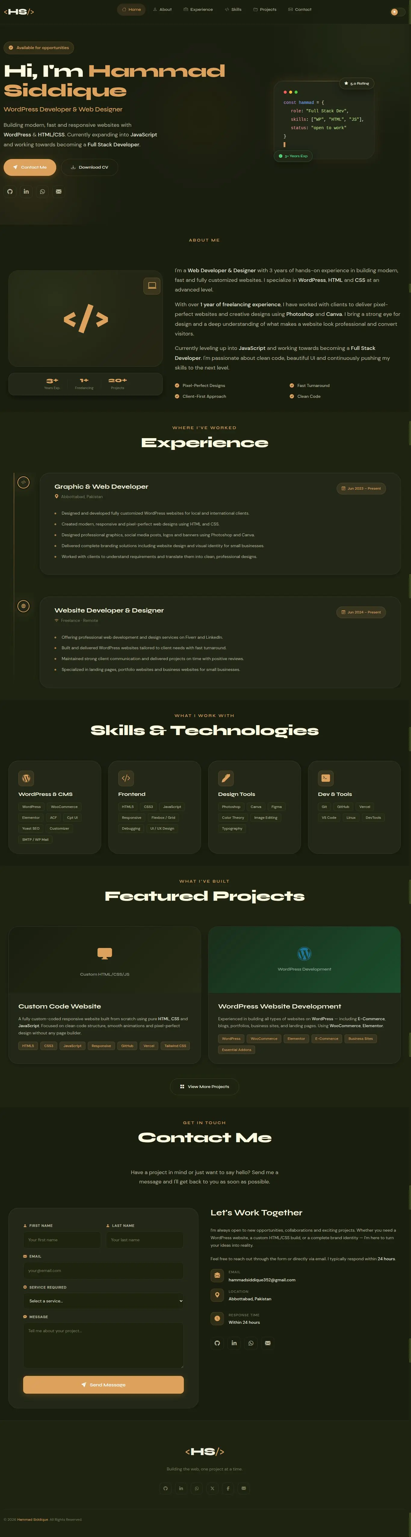 Personal brand website