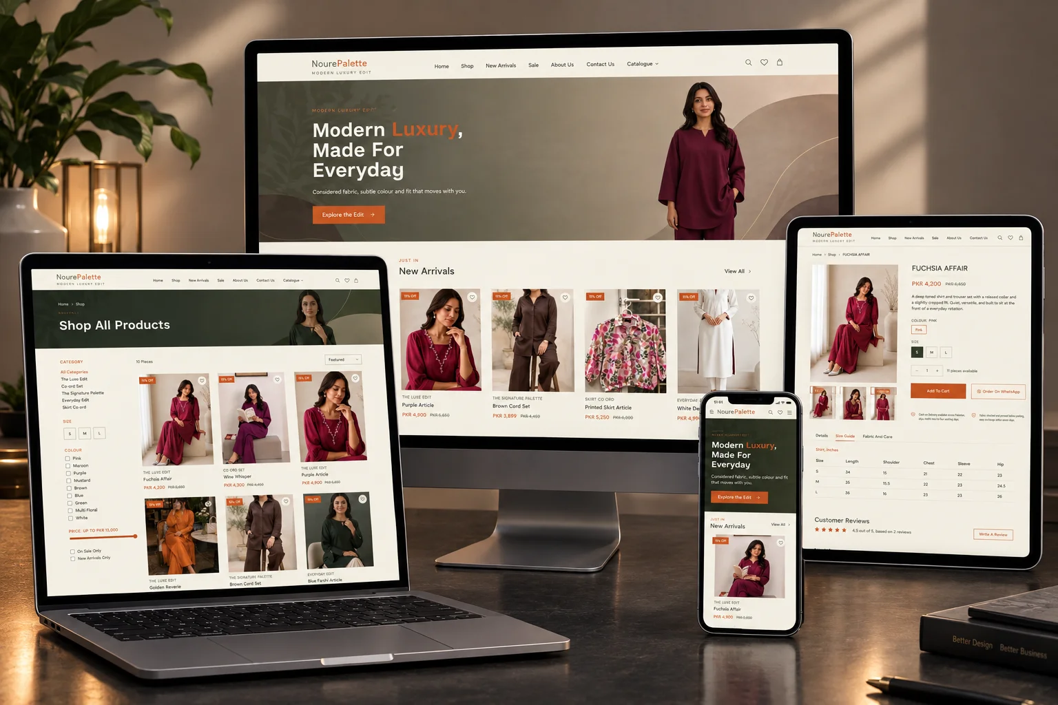 NourePalette Website Mockup