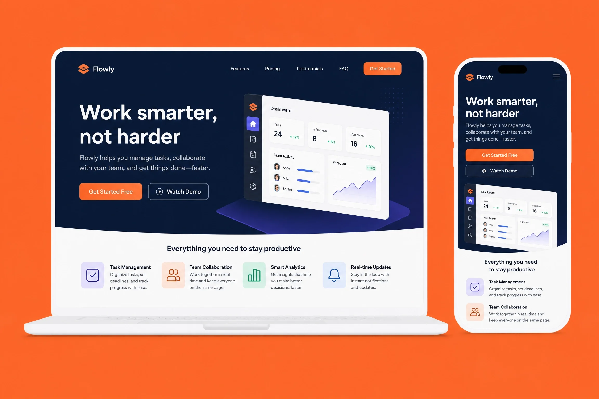 Landing page design